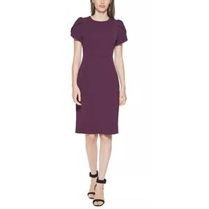 Calvin Klein Tulip- Sleeve Sheath dress in Purple Size 2 Office career church